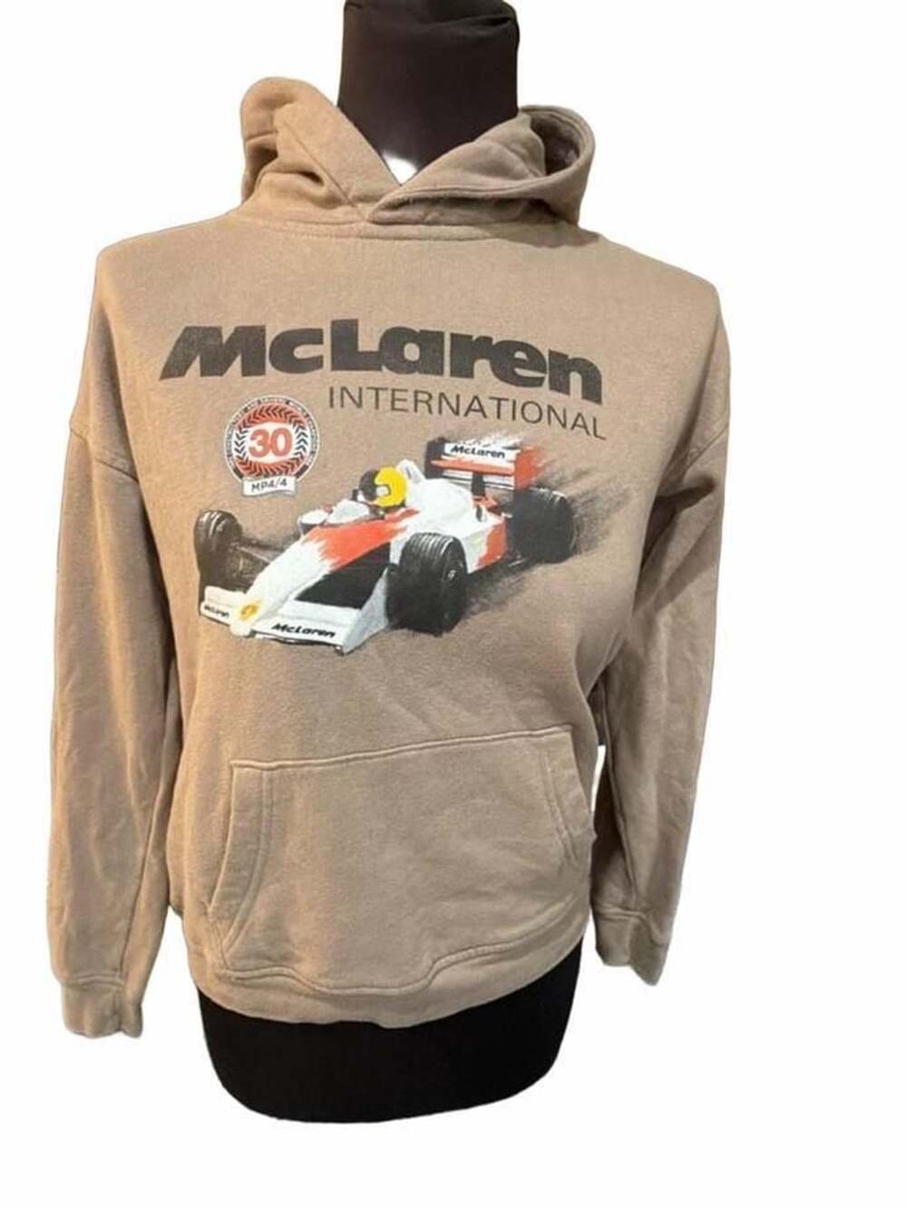 McLaren MP4/4 Hoodie Size 11/12 Tan Formula 1 Team Graphic